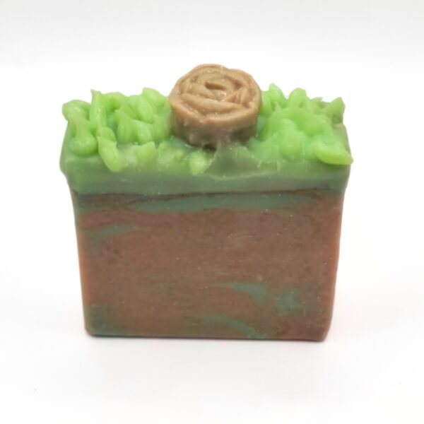 Evelyn Rose Handmade Soap with soft pink and white swirls, surrounded by fresh rose petals, creating a luxurious and elegant vibe. Perfect for those seeking a timeless, floral fragrance and natural skincare