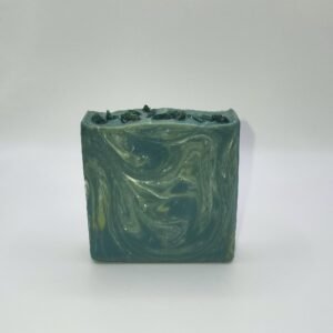 Hunter’s Gem Bar Soap with green onyx-inspired marble design, offering a bold and sophisticated scent for an elevated grooming routine