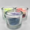 Floral scented candle trio set featuring Rose, Lavender, and Lily of the Valley fragrances, perfect for relaxation and home decor.
