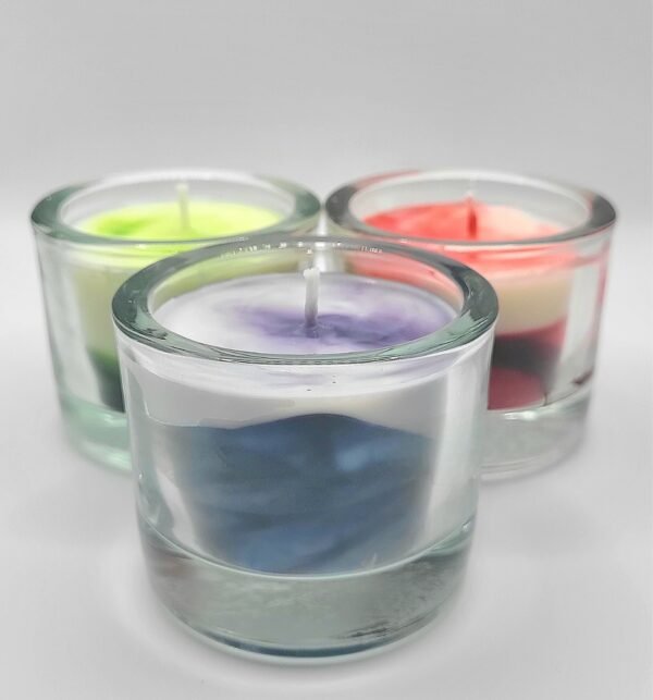 Floral scented candle trio set featuring Rose, Lavender, and Lily of the Valley fragrances, perfect for relaxation and home decor.